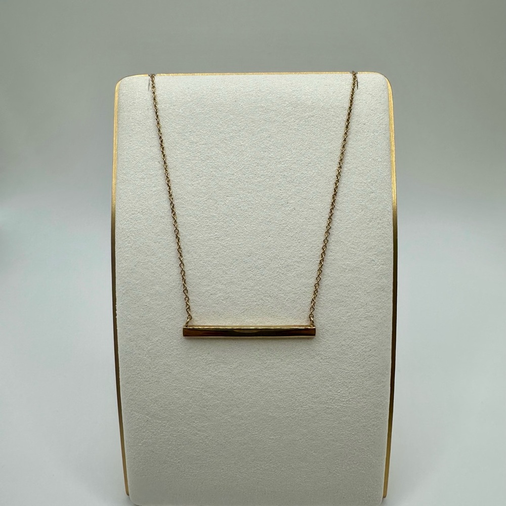 Alwand Vahan Gold Plated Vermeil Bar Necklace Pendant Station 925 Choker 17" AV